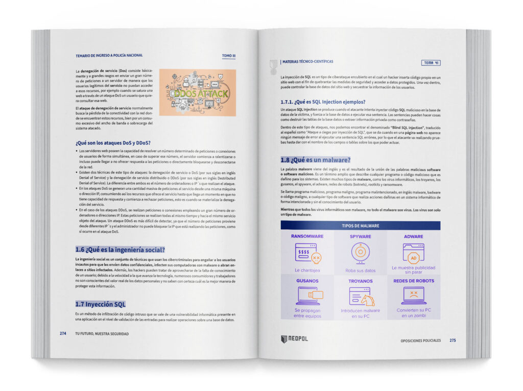 Maquetación de temarios para oposiciones a Policía Nacional